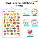 Set of 4 |  2 IN 1 NUMBER & FRACTIONS AND MATHS KEYWORDS, 2 IN 1 COLOURS AND SHAPES, 2 IN 1 FRUITS AND VEGETABLES and 2 IN 1 HINDI VARNMALA AND BAARAHKHADEE Early Learning Educational Charts for Kids