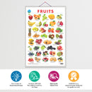 Set of 4 |  2 IN 1 NUMBER & FRACTIONS AND MATHS KEYWORDS, 2 IN 1 COLOURS AND SHAPES, 2 IN 1 FRUITS AND VEGETABLES and 2 IN 1 HINDI VARNMALA AND BAARAHKHADEE Early Learning Educational Charts for Kids