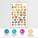 Set of 4 |  2 IN 1 NUMBER & FRACTIONS AND MATHS KEYWORDS, 2 IN 1 COLOURS AND SHAPES, 2 IN 1 FRUITS AND VEGETABLES and 2 IN 1 HINDI VARNMALA AND BAARAHKHADEE Early Learning Educational Charts for Kids