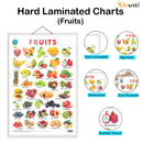 Set of 4 |  2 IN 1 COLOURS AND SHAPES, 2 IN 1 FRUITS AND VEGETABLES, 2 IN 1 WILD AND FARM ANIMALS & PETS and 2 IN 1 HINDI VARNMALA AND BAARAHKHADEE Early Learning Educational Charts for Kids