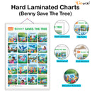 Set of 4 |  2 IN 1 COLOURS AND SHAPES, 2 IN 1 FRUITS AND VEGETABLES, 2 IN 1 WILD AND FARM ANIMALS & PETS and 2 IN 1 BENNY LEARNS TO LOVE PLANTS AND BENNY SAVES THE TREE