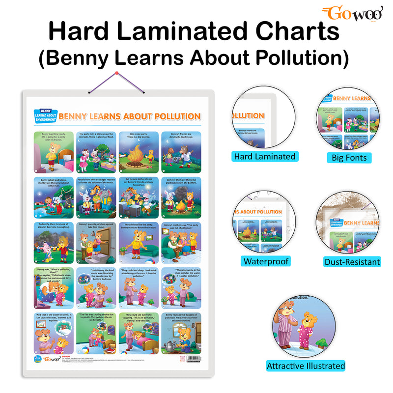 Set of 4 |  2 IN 1 FRUITS AND VEGETABLES, 2 IN 1 WILD AND FARM ANIMALS & PETS, 2 IN 1 GOOD HABITS AND ACTION WORDS and 2 IN 1 BENNY LEARNS ABOUT POLLUTION AND BENNY LEARNS NOT TO LITTER