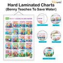 Set of 4 |  2 IN 1 WILD AND FARM ANIMALS & PETS, 2 IN 1 GOOD HABITS AND ACTION WORDS, 2 IN 1 ADDITION AND SUBTRACTION and 2 IN 1 BENNY LEARNS TO RECYCLE AND BENNY TEACHES TO SAVE WATER