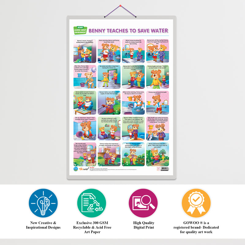 Set of 4 |  2 IN 1 WILD AND FARM ANIMALS & PETS, 2 IN 1 GOOD HABITS AND ACTION WORDS, 2 IN 1 ADDITION AND SUBTRACTION and 2 IN 1 BENNY LEARNS TO RECYCLE AND BENNY TEACHES TO SAVE WATER