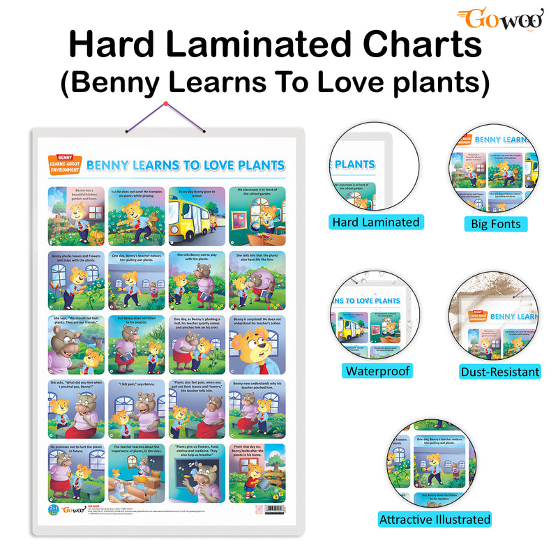 Set of 4 |  2 IN 1 HINDI VARNMALA AND BAARAHKHADEE, 2 IN 1 BENNY IS ANGRY AND BENNY IS JEALOUS, 2 IN 1 BENNY IS BORED AND BENNY IS LONELY and 2 IN 1 BENNY LEARNS TO LOVE PLANTS AND BENNY SAVES THE TREE