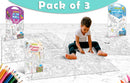 GIANT AT THE MALL COLOURING POSTER, GIANT PRINCESS CASTLE COLOURING POSTER and GIANT UNDER THE OCEAN COLOURING POSTER | Gift Pack of 3 Posters I Coloring Posters Jumbo size Pack