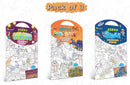GIANT CIRCUS COLOURING POSTER, GIANT DINOSAUR COLOURING POSTER and GIANT SPACE COLOURING POSTER | Pack of 3 Posters I Artistic Coloring Posters Collection