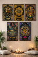 Indian Art Forms & Sacred Neon Mandala Poster Coloring Kit | 10 High-Quality Art Sheets, Coloring pens | Perfect for Gifting Adults, Kids, Teens