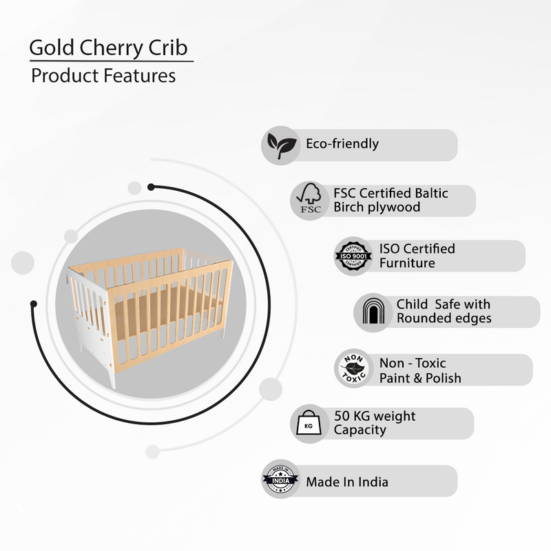 Gold Cherry Crib - Large-White (Pre-Order)