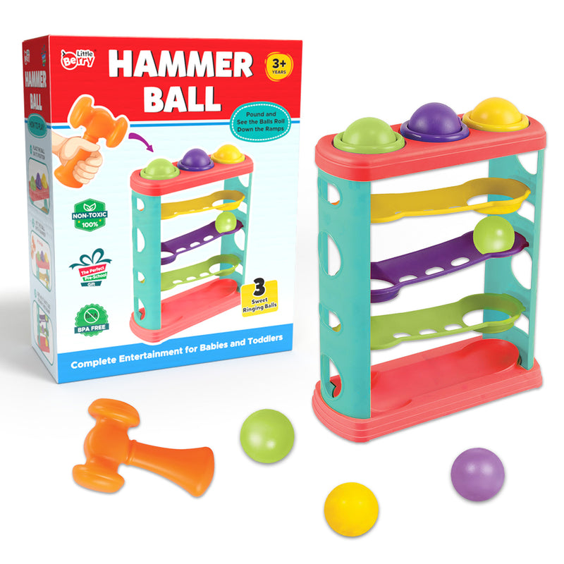 Little Berry Hammer Knock Ball Toy for Kids - Toddler Learning & Activity Toys - Multicolour