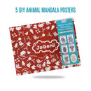 JoGenii Mandala Affirmations Poster Coloring Kit – Animal Theme
