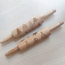 KIDDO KORNER | Christmas Wooden Rolling Pin, Christmas Tree Engraved Rolling Pin for Play Dough, Rolling Pin for Kids, Stamp Art Rolling Pin Set of 1