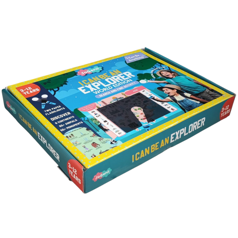 JoGenii I Can Be an Explorer – Seek & Find Activity Kit (Age 4 to 99 Years) ,Fun & Educational Geography Game | No-Mess | STEM Learning | BIS Certified | Screen-Free Play