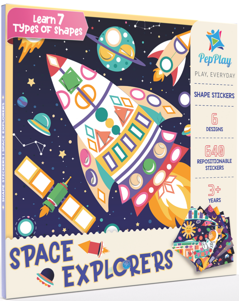 Educational Shape Sticker- Space Explorers