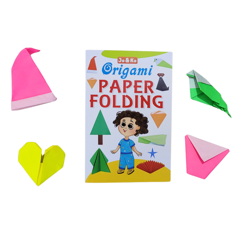 JoGenii Origami Kit - 100 sheets + Instruction booklet + Marker | Travel friendly