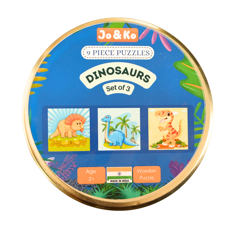 JoGenii 9 pc Dinosaur Jigsaw Puzzle (Set of 3)