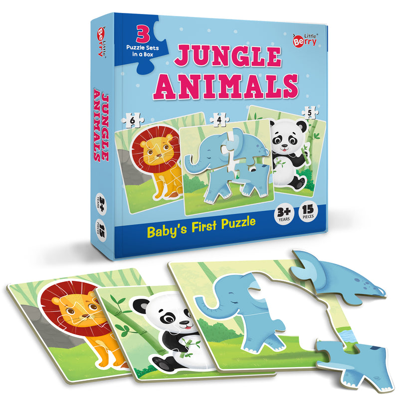 Baby’s First Puzzle Game: Jungle Animals - Fun & Educational Jigsaw Puzzle Set for Kid