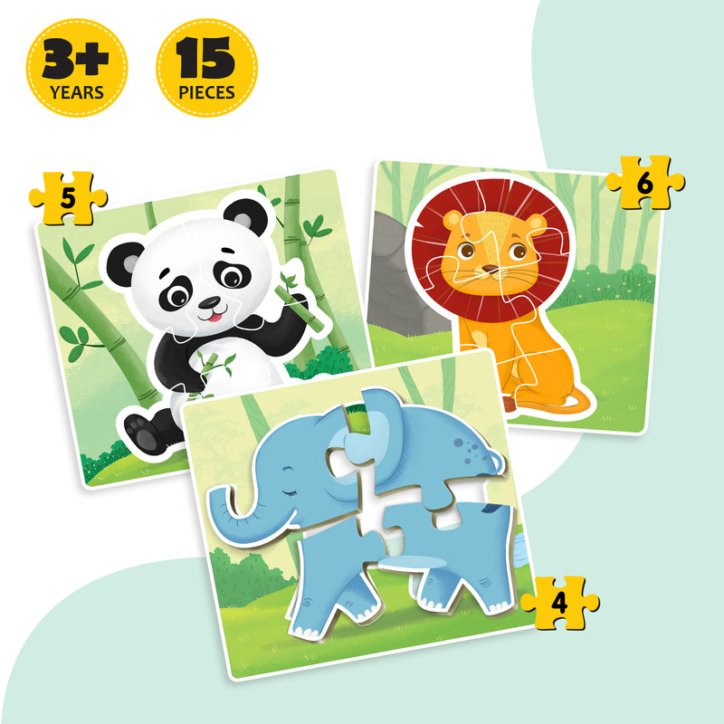 Babyโs First Puzzle Game: Jungle Animals Fun Educational Jigsaw Puzzle Set for Kid
