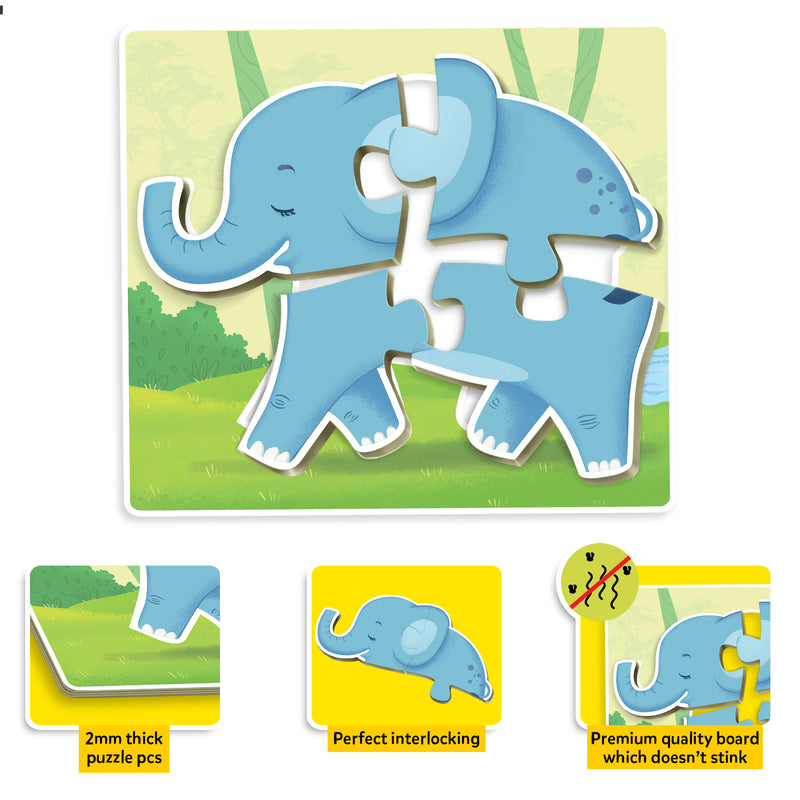 Baby’s First Puzzle Game: Jungle Animals - Fun & Educational Jigsaw Puzzle Set for Kid