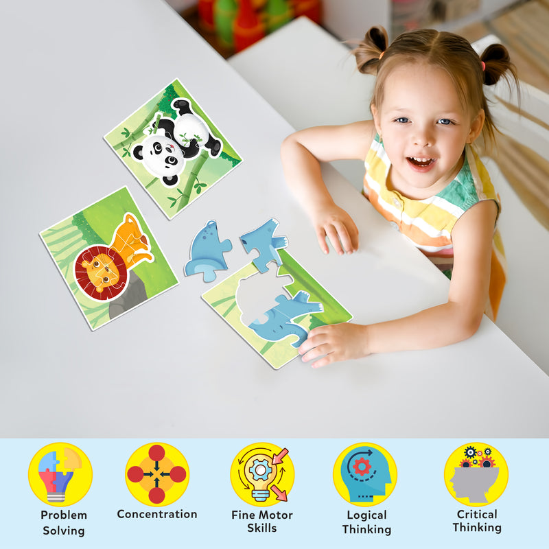Baby’s First Puzzle Game: Jungle Animals - Fun & Educational Jigsaw Puzzle Set for Kid