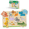 Little Berry Jungle Animals Wooden Puzzle Tray - Knob and Peg Puzzle Multicolour - 26 Pegs