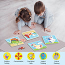 Little Berry Baby’s First Jigsaw Puzzle Set of 2 for Kids: World of Dinosaurs and Magical Unicorns - 15 Puzzle Pieces Each