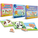 Little Berry Baby’s First Jigsaw Puzzle Set of 3 for Kids: Jungle Animals, Farm Animals & Baby Animals - 15 Puzzle Pieces Each