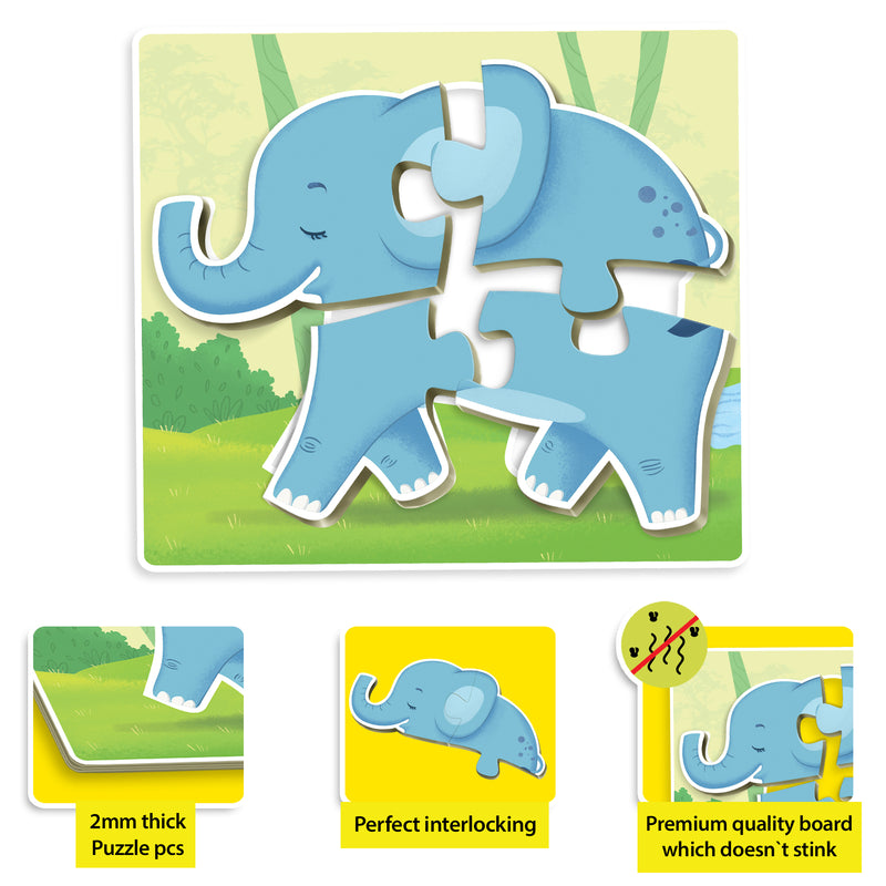 Little Berry Baby’s First Jigsaw Puzzle Set of 3 for Kids: Jungle Animals, Farm Animals & Ocean Animals - 15 Puzzle Pieces Each