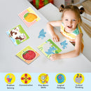 Little Berry Baby’s First Jigsaw Puzzle Set of 4 for Kids: Jungle Animals, Farm Animals, Fruits & Vegetables - 15 Puzzle Pieces Each