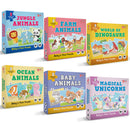 Little Berry Baby’s First Jigsaw Puzzle Set of 6 for Kids: Animals, Dinosaurs & Unicorns - 15 Puzzle Pieces Each