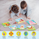 Little Berry Baby’s First Jigsaw Puzzle Set of 6 for Kids: Animals, Dinosaurs & Unicorns - 15 Puzzle Pieces Each