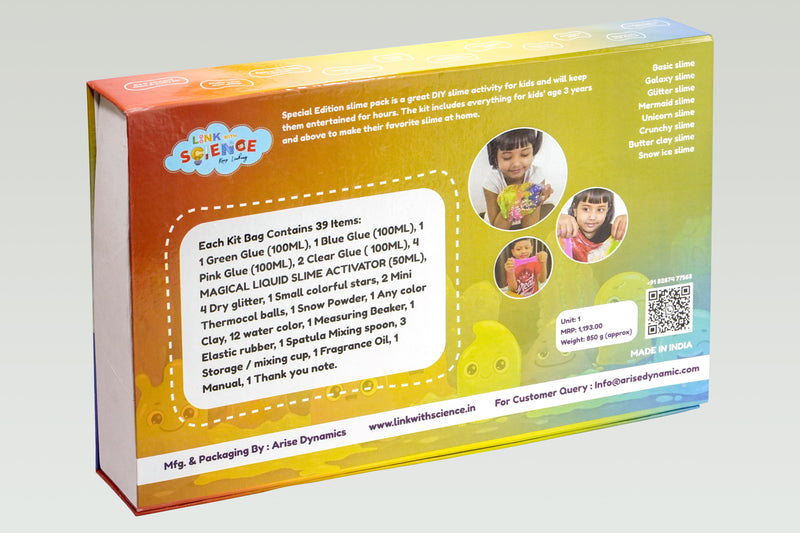 "Link With Science Ultimate Slime Making Kit (Rainbow - Make 25+ Slime) DIY Slime Factory Kids Toys for Boys/Girls Slime Gel, Best Birthday Return Gift Ideas  "