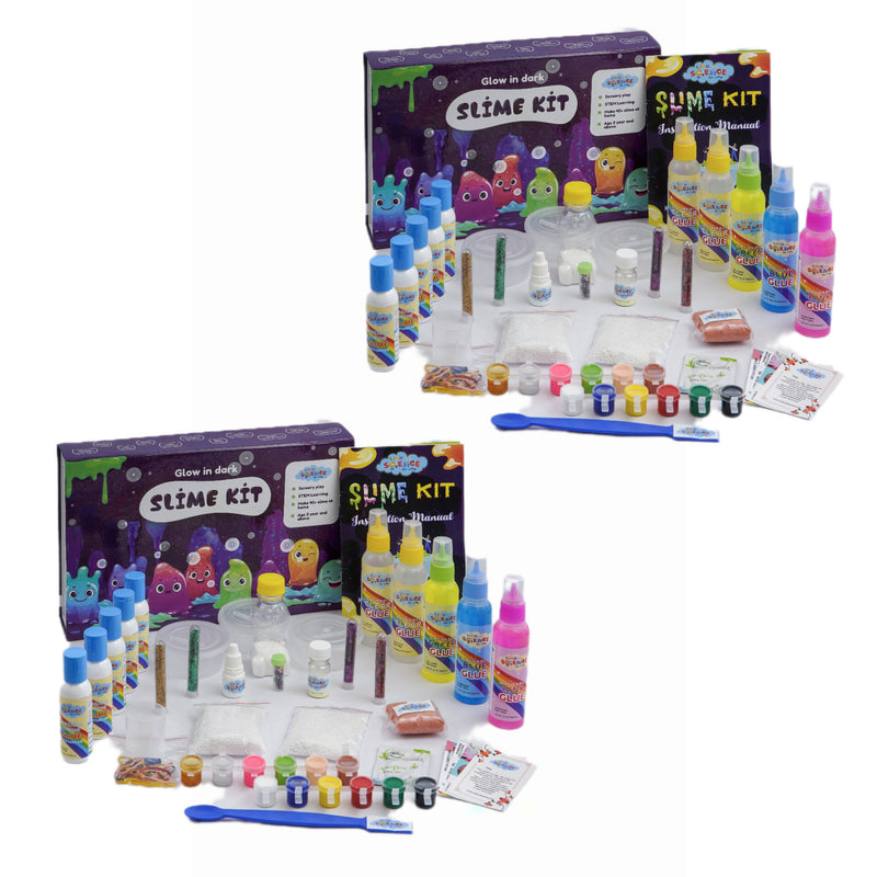 Link With Science 84 Pieces Ultimate Slime Making Kit ( Glow in dark - Make 60+ Slime) - Combo pack of 2