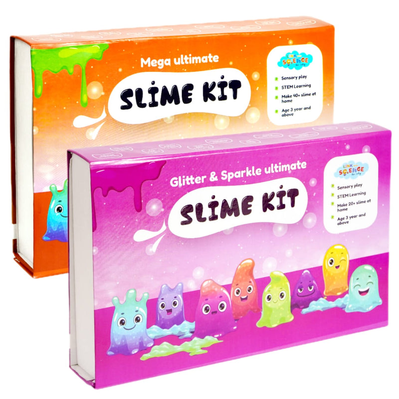 Link With Science 89 Pieces Ultimate Slime Making Kit ( Glitter and Sparkle, Mega Ultimate Slime kit - Make 80+ Slime) - Combo pack of 2