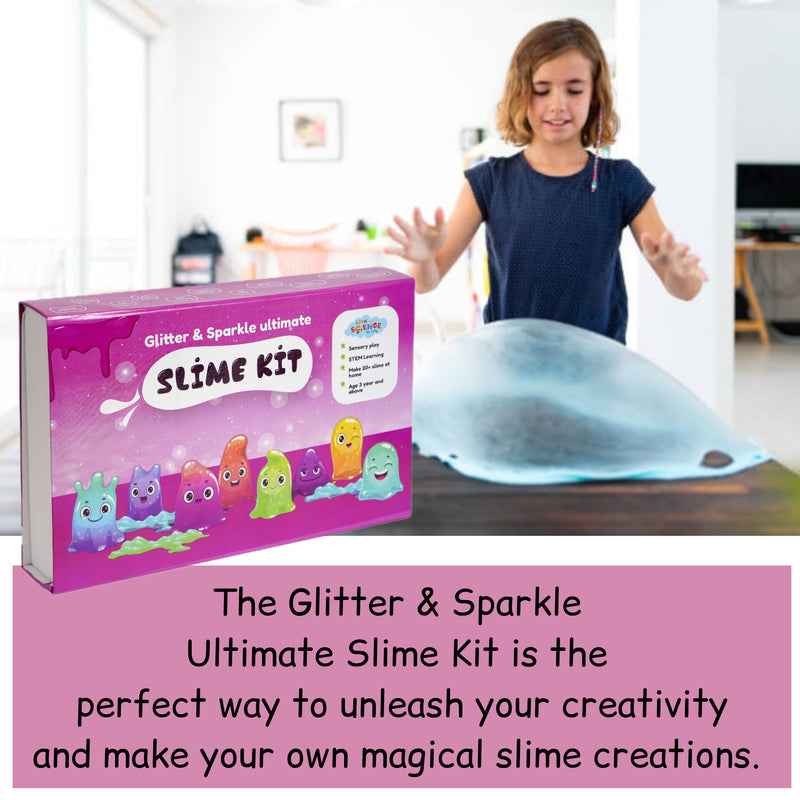 Link With Science 80 Pieces Ultimate Slime Making Kit ( Glitter and Sparkle, Glow-In-Dark Slime kit - Make 80+ Slime)  - Combo pack of 2
