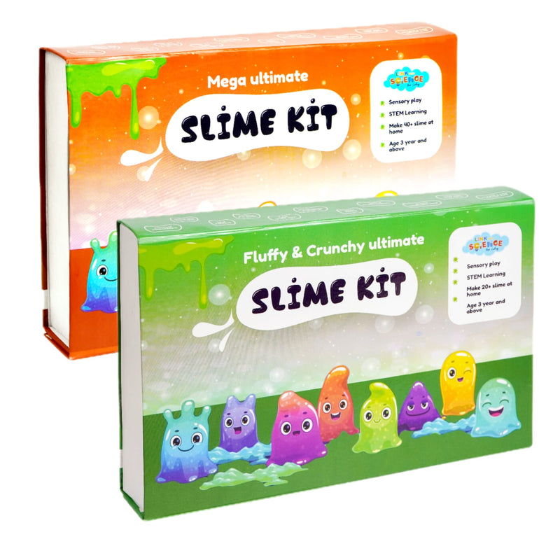 Link With Science 87 Pieces Ultimate Slime Making Kit ( Fluffy and Crunchy, Mega Ultimate Slime Kit - Make 55+ Slime)  - Combo pack of 2