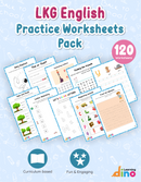 Learning Dino LKG English Practice Worksheets Pack