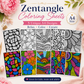 Zentangle Patterned Serenity - Poster Coloring Kit | 5 High-Quality Art Sheets, Coloring Pens | Perfect for Gifting, Return Gift, Play Dates, Art Date