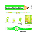 Luggage Packing Stationery Rakhi Combo – Complete School Essentials Gift Set with Watch, Wallet & Rakhi- Green