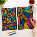 10 Poster Ultimate Zentangle Coloring Combo | Premium Art Sheets with Coloring Pens | Perfect for Gifting Adults, Kids, Teens