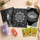 Wellness Gift Box for Women & Men | Self Care Hamper with 3 Meditative Colouring Sheets, 12 Sketch Pens, Lavender Bath Salt, Wax Sachet & Herbal Tea | Corporate, Birthday, Rakhi & Festive Gift