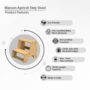 Maroon Apricot Step Stool-Natural