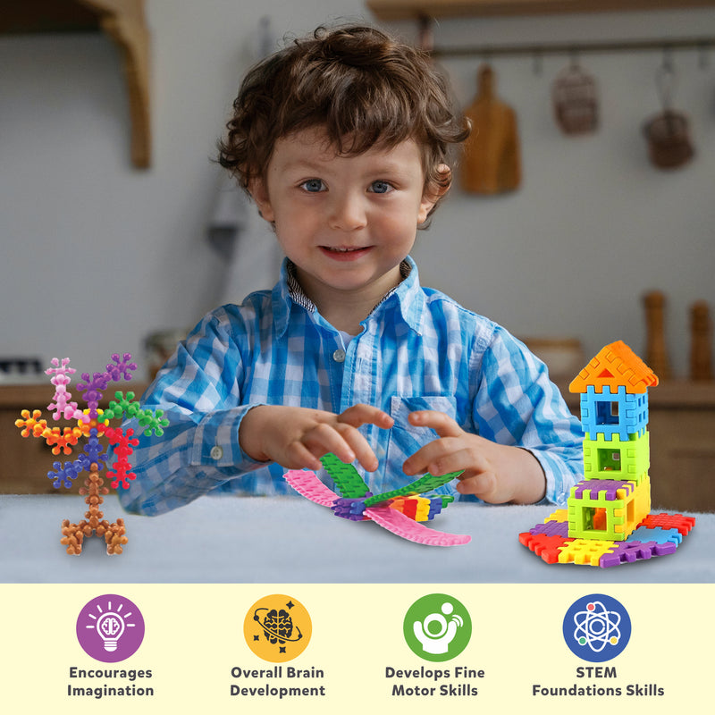 Little Berry 3-in-1 Building Blocks (Pack 2) for Kids - Education & Learning Blocks (125+ pcs)