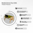 Metallic Berries Floor Table / Chowki-Green