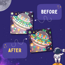 Educational Shape Sticker- Space Explorers