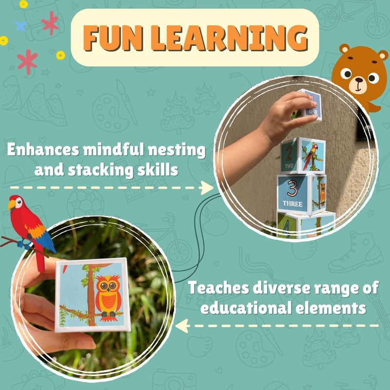PepPlay Stacking and Nesting Cubes Educational Toys Brain Activity |Travel-Friendly