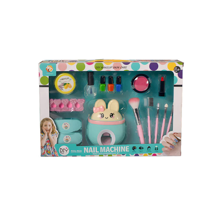 Premium Makeup Kit For Kids Girls with Nail Machine - Includes Nail Paints, Blushes, Compact, Lipsticks, Eye Shadows - Perfect Birthday Gift for Girls
