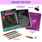 Neon Mandala Art Colouring Kit - 16 Mandala Sheets with Base Board, Clips, Colors, Glitter | DIY craft set kits for girls 6-12 12-15 adult women, pre marked paper design, painting material for beginners with colour, gifts, paint hobbies