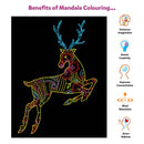 JoGenii Neon Mandala Art Colouring Kit - JoGenii Neon mandala art kit for adults and kids, DIY craft set kits for girls 6-12 12-15 adult women, pre marked paper design, painting material for beginners with colour, gifts, paint hobbies