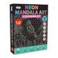 Neon Mandala Art Colouring Kit - 16 Mandala Sheets with Base Board, Clips, Colors, Glitter | DIY craft set kits for girls 6-12 12-15 adult women, pre marked paper design, painting material for beginners with colour, gifts, paint hobbies